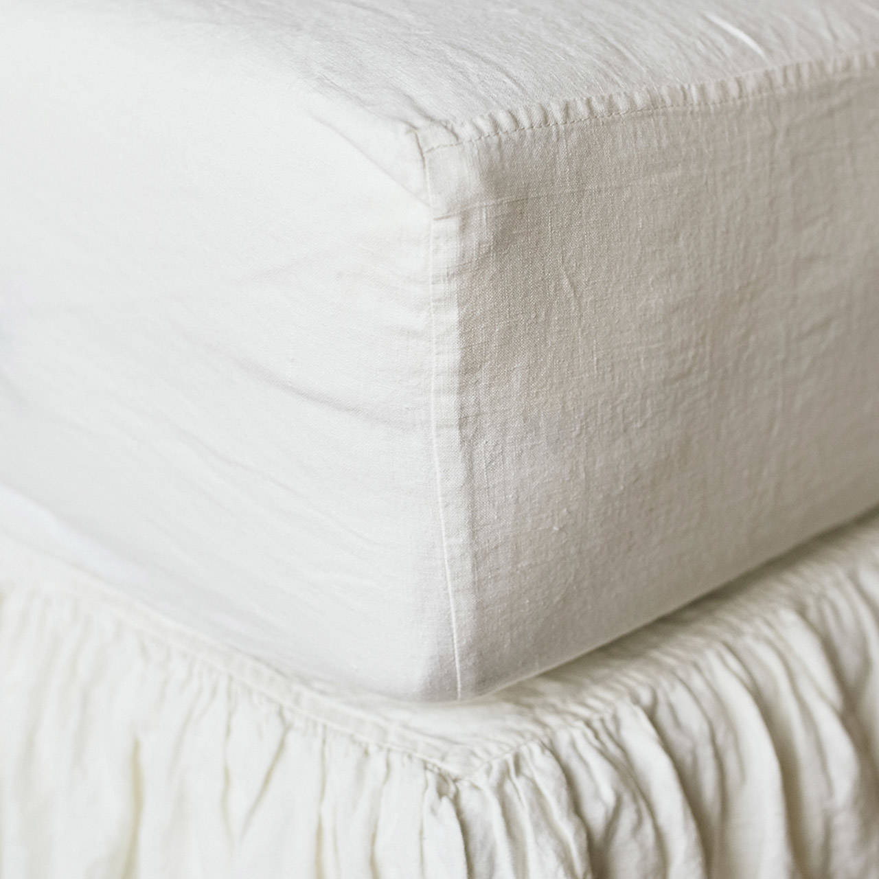 Pure Linen Bed Skirt Twin, Queen, King Sizes Len.Ok